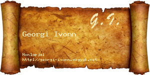 Georgi Ivonn névjegykártya